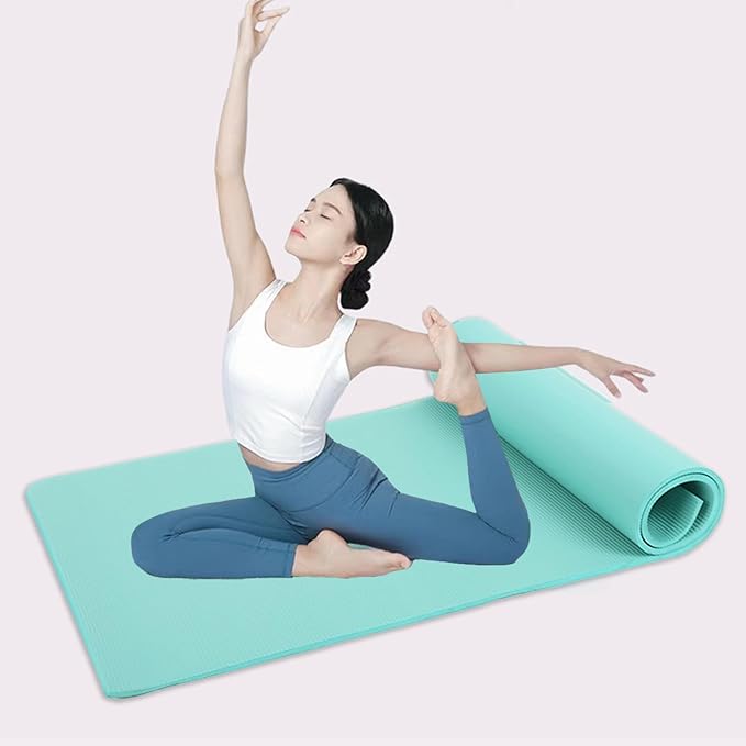 Yoga Mat Thick 1/5" Thick Non Slip Anti-Tear High Density Exercise Mat with Carrying Strap Large Yoga Mat for Floor, Gym, Fitness, Pilates, Stretching, Home Yoga, Workouts