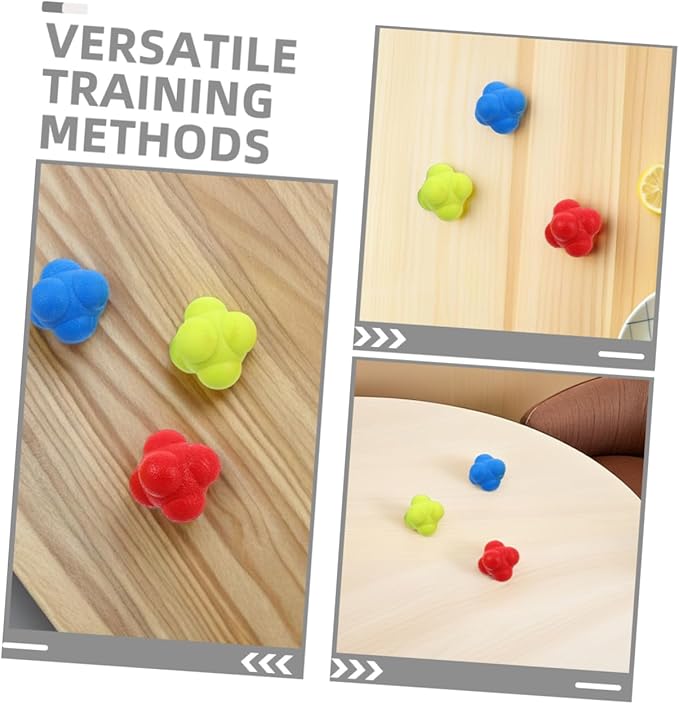 6pcs Agility Training Ball Hexagon Reflex Balls Reaction Training for Sports Eye Coordination Fitness Reaction Hockey Equipment