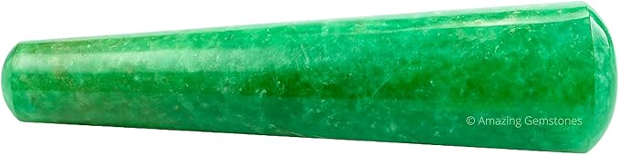 Amazing Gemstone Green Strawberry Quartz Crystal Wand Massage Stick - Pelvic Wand Gua Sha for Adults - Crystals and Healing Stones Massage Wands for Adults Gifts (Smooth)