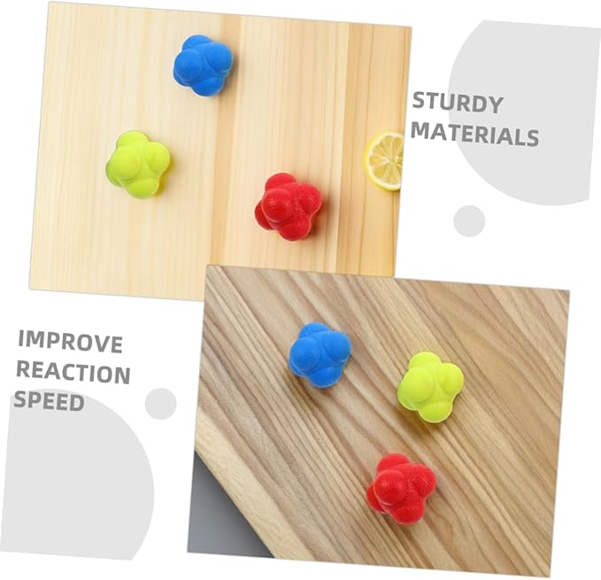 6pcs Agility Training Ball Hexagon Reflex Balls Reaction Training for Sports Eye Coordination Fitness Reaction Hockey Equipment