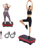 Whole Body Vibration Plate Exercise Machine – Power Vibrating Plate for Lymphatic Drainage Weight Loss, Shake Plate Exercise Platform with Touch Screen & Resistance Bands, Equipment for Women Men