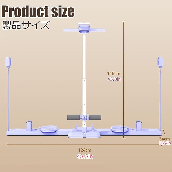 Ski Machine Leg Splitter Leg Strength Split Exerciser Foldable Skiing Exerciser Yoga Fitness Equipment for Use Core Strength Training Instrument(Counting Type,Resistance Rope)