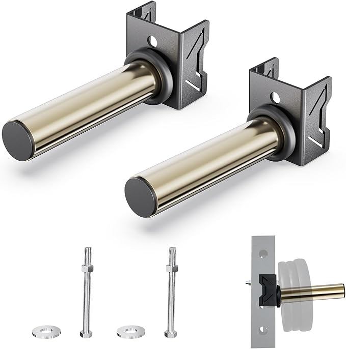 Stainless Steel Sleeve Weight Plate Holder for Power Rack – Choose 2×2 or 3×3 Uprights – Fits 5/8" to 1" Holes – 300lbs Capacity, Heavy-Duty Steel Peg with Stainless Cover, Pair