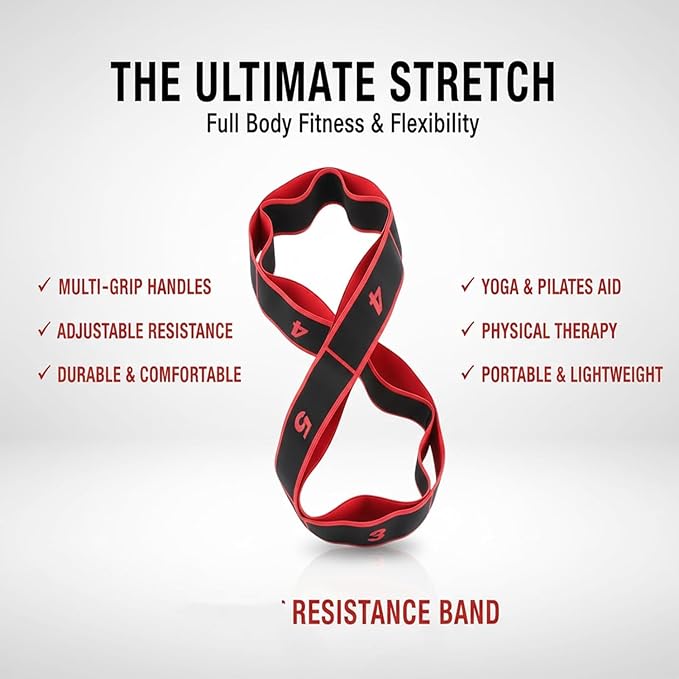 Fitness Resistance Bands with Handles, Fitness Resistance Band for Stretching and Yoga, Adjustable Bands for Full Body Stretching Shaping