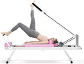 Portable Pilates Reformer Machine for Home, Foldable Reformer Pilates Machine with Dual Resistance, Compact Design, Smooth Glide Rails, Space-Saving
