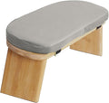 Meditation Bench, Portable Bamboo Meditation Bench Ergonomic Meditation Stool Comfortable Folding Kneeling Meditation Bench with Meditation Cushion for Longer Meditation (Gray)