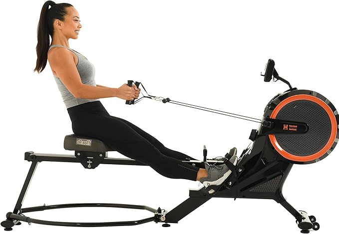 Women's Health Men's Health Women’s Health Men’s Health Bluetooth Dual Handle Rower Rowing Machine with MyCloudFitness App (1678), Black