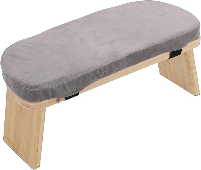 Meditation Bench, Premium Beech Wood Foldable Kneeling Stool with Magnetic Hinge Locks and Cotton Cushion, Supports 260 lbs, Non Slip Base, for Yoga Zen Meditation Home Office