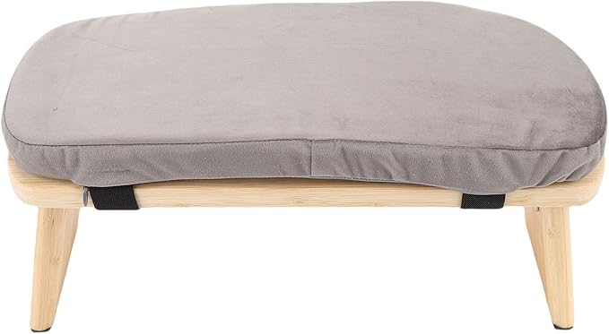 Dioche Wooden Meditation Bench Ergonomic Detachable Meditation Kneeling Stool with Soft Cushion and Carry Bag for Home Yoga and Practice Wood Cotton Material (Gray)