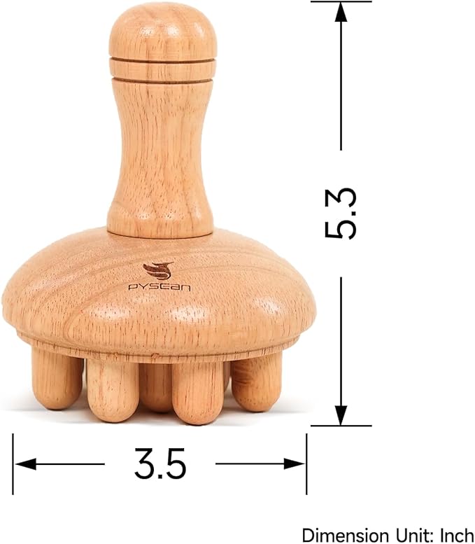 Wooden Mushroom Massager, Wooden Body Contouring Therapeutic Tool, Anti Cellulite, Lymphatic Drainage, Muscle Relaxation and Pain Relief for Neck and Back Massager