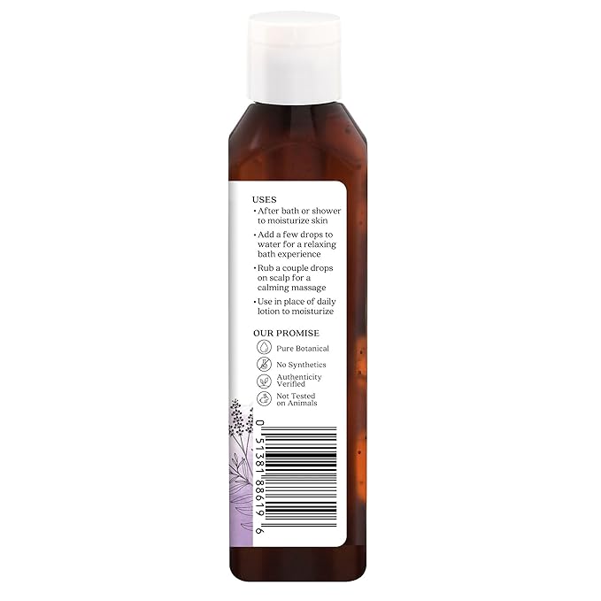 Aura Cacia Aromatherapy Bath, Body & Massage Oil, Lavender Harvest - 8 Ounce