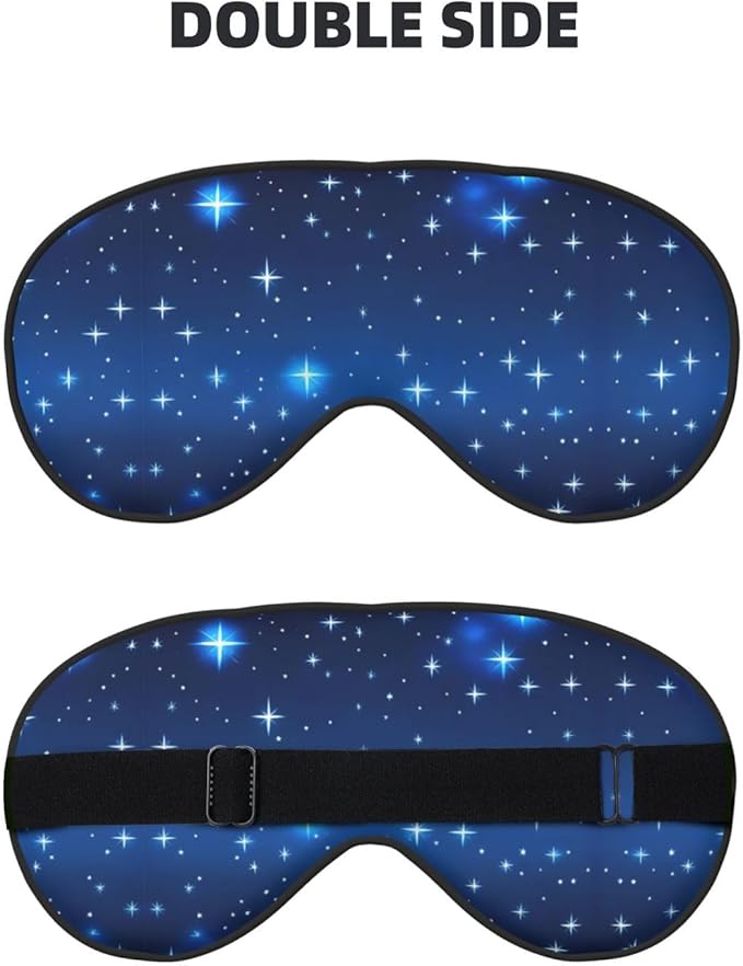 Blue Star Pattern Head-Mounted Double-Sided Light-Blocking Sleeping Eye mask to Protect Eyes and Relieve Eye Fatigue