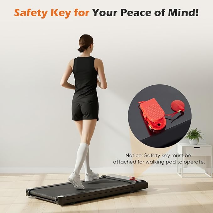 Sweetcrispy Compact Treadmill for Small Spaces, Quiet Under-Desk Walking Pad, Slim & Portable Design for Home Office Workouts, Easy to Store, Ideal for Apartments and Work-from-Home Fitness
