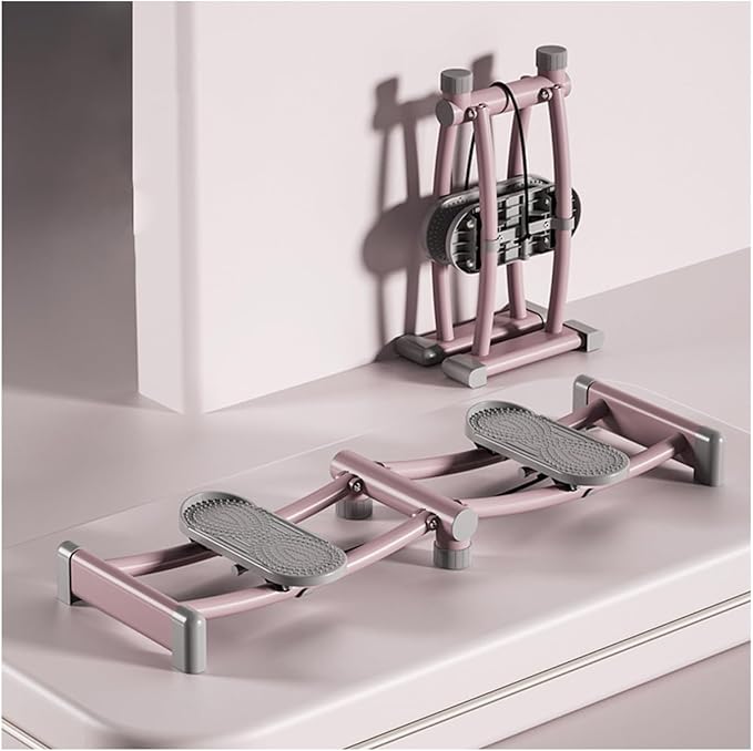Foldable Ski Machine Ski Simulator Leg Exercise Equipment Weight Loss Thin Legs Pelvic Floor Trainer for at Home Gym(Pink,Without armrests)