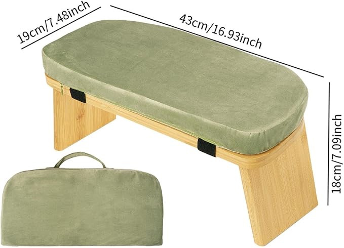 Meditation Bench with Cushion Ergonomic Non Slip Modern Support Kneeling Stool Soft for Indoor Outdoor Leisure Tea Ceremony