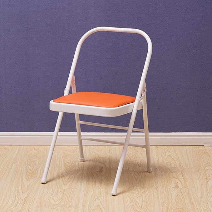 Pilates Yoga Chair,Foldable Yoga Auxiliary Chair,Folding Balance Handstand Training Tool,Metal Back Bender Lounge Inversion Trainer for Home and Studio,Orange