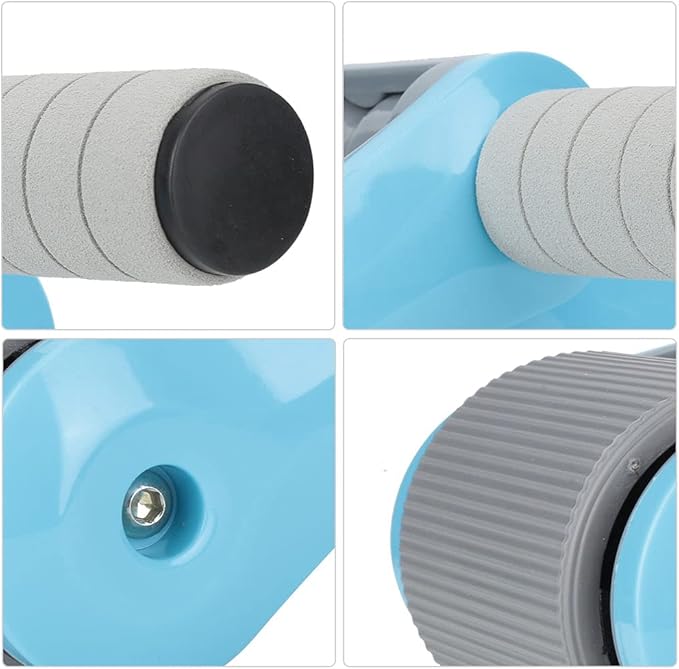 2 Wheels Ab Roller Wheel, Abdominal Muscle Exerciser, Dual - Wheel Core Trainer with Knee Pad for Home Gym, Stable Aluminum Alloy Frame, Foldable Design for Full - Body