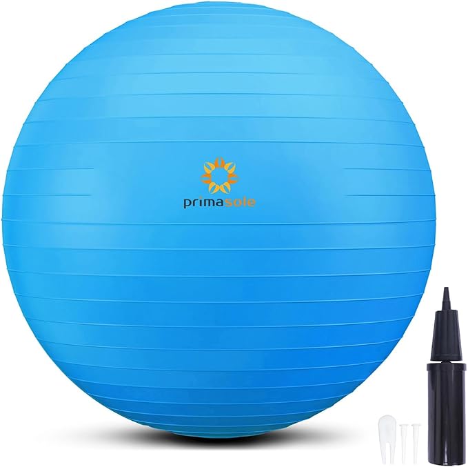 Primasole Exercise Ball for Balance Stability Fitness Workout Yoga Pilates at Home Office & Gym Birthing Ball for Pregnancy, Office Ball Chair
