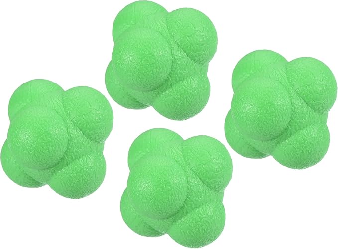 4 Pack Reaction Ball - TPR High Difficulty Flexibility Training Ball Apply to Sports Exercise Daily Use (47 x 47 x 55mm, Green)