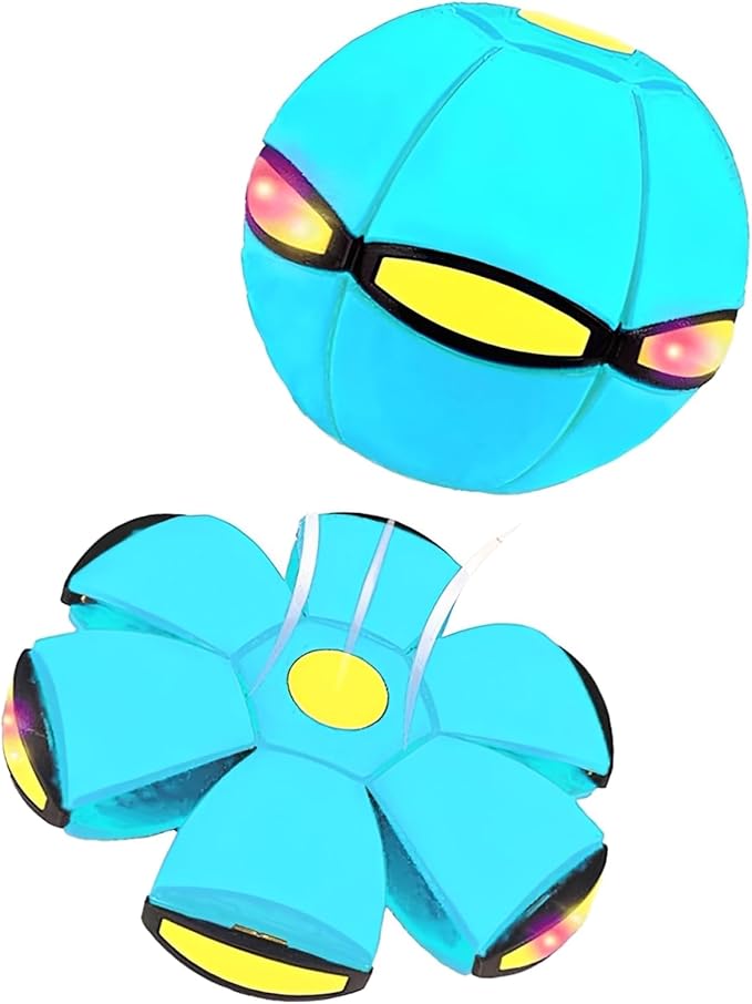 Magic Bouncing Ball, Children's Bouncing Ball, Automatic Rebound Double The Fun, Magics Flying Saucer (3 Light,Light Blue)