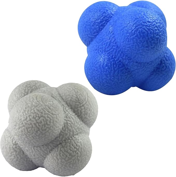 AIRLAXER Reaction Ball,Reflex Ball for Hand Eye Coordination Training,2.83 inch,Pack of 2-Blue,Grey