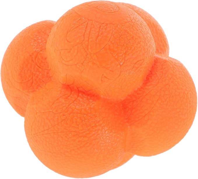 Hexagonal Sports Reaction Ball 7cm Orange Hand-Eye Coordination Training Ball for Agility, Reflex, and Speed Improvement in Soccer, Boxing, and Volleyball Practice