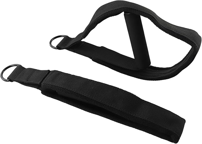 Double Loop Pilates Circle Foot Straps For Reformers – 2-Pack Fleece Exercise Bands With D-Rings, Non-Slip Texture, Adjustable Length & Cross Bar – Home Or Gym Use