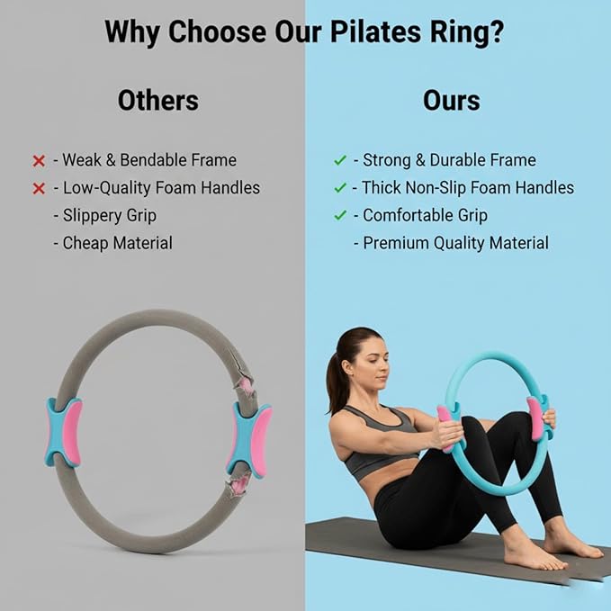 Pilates Ring Kit for Women, Pilates Equipment, Resistance Bands, Home Magic Circle Workout with Pilates Ball and Ring Set, Pilates Essentials Starter Set for Beginners Toning Shape Full Body
