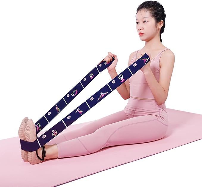Extra-Wide Yoga Stretch Straps with 11 Loops - Adjustable & Reinforced Stretching Bands for Pilates, Dance, Gymnastics & Physical Therapy, Premium Home Training Equipment