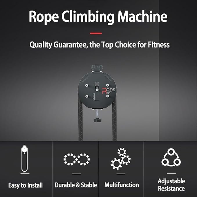 Endless Rope Trainer, Suspension Endless Rope Pulley System, Adjustable Resistance Trainer Machine, Home Gym Infinity Rope for Interval Resistance Training, Closed-Loop Nylon Rope(Black)