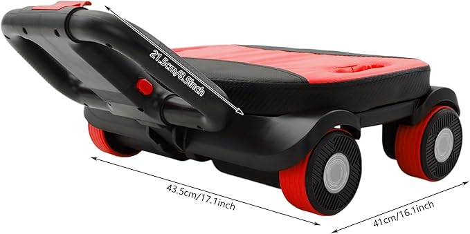 AB Roller Wheel, Four-Wheel Abdominal Roller with Elbow Support, 17.1x16.1in Abdominal Core Training 4 Wheel Roller Equipment, Foldable Dual Handles, Built-In Phone Holder