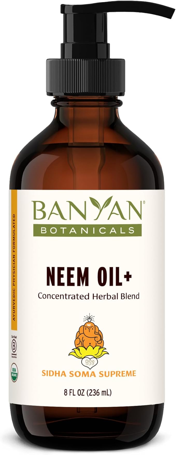 Banyan Botanicals Sidha Soma Supreme Neem Oil+ – Ayurvedic Massage Oil with Organic Neem Leaf – for Healthy and Radiant Skin – 8 oz – Non GMO Sustainably Sourced Ayurvedic Physician Formulated