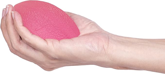 Rehabilitation Advantage Football Shaped Hand Exerciser, Extra Soft, Pink
