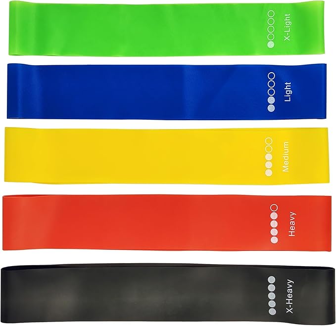 5 Pack Resistance Bands for Working Out, Pilates Yoga Stretch Loop Bands for Fitness, Booty Hip Circle or Fitness Circles for Squats & Glute Workouts