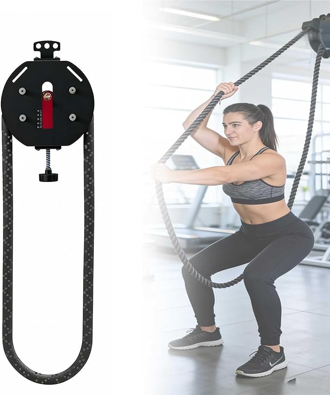 Endless Rope Training Machine, Compact Suspension Rope Climbing Machine, Adjustable Resistance Pulley System, Suitable for Muscle Endurance, Upper Body Training and Aerobic Training.