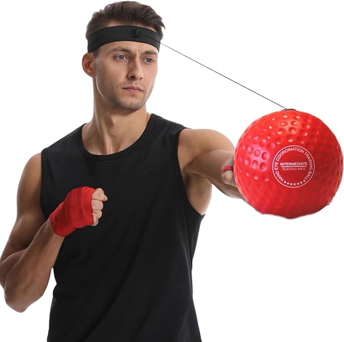 Reflex Boxing Training Ball Set with Adjustable Headband for Adults and Kids - Eye Hand Coordination, Punching Speed and Fight Reaction