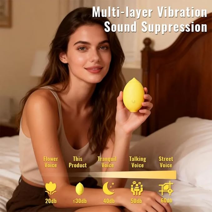 Little Lemon Shaped Handheld Massager, Waterproof Silicone Relaxation Massager with 12 Intensity Modes, Quiet Rechargeable Body Massager