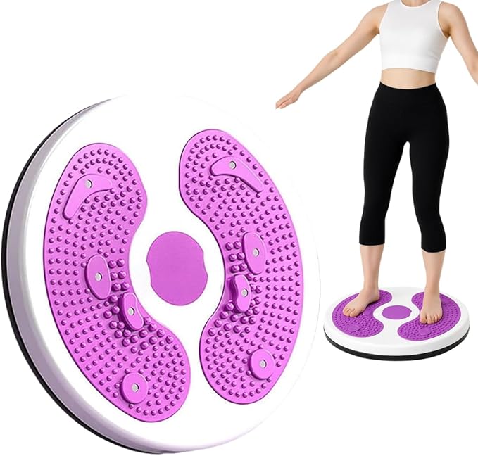 Twist Exercise Board for Core & Abs – 11" Balance Twister Disc with 360° Rotation, Non-Slip Massage Foot Pads, Improves Balance, Flexibility & Posture (Purple)
