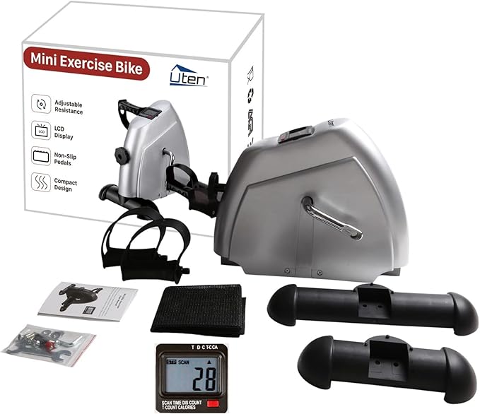 Mini Exercise Bike, Uten Under Desk Bike Pedal Exerciser, Peddler Exerciser