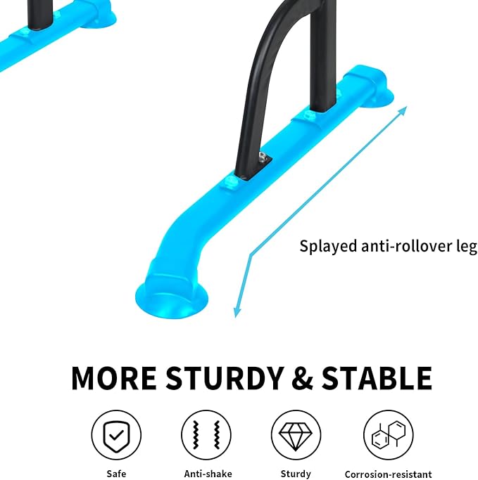 Adjustable Height Dip Bar Station, Heavy Duty Dip Station for Home Gym,Multi-function Dip Station Pull Up Bar Full Body Strength Training Workout Fitness Equipment for Tricep Dips