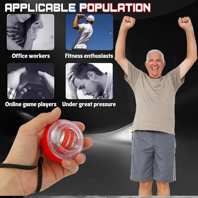 2026 New Wrist Ball, Wrist Ball Exerciser with LED Lights, Auto-Start Gyroscopic Forearm Exerciser, Enhance Grip Strength, Strengthen Arms, Fingers, Bones and Muscles, Joint Relief