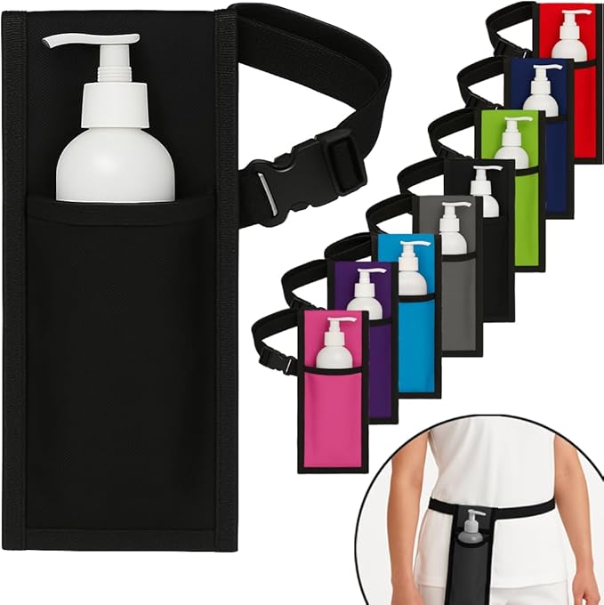 Royal Massage Oil Bottle Holster with Adjustable Strap – Hands-Free Waist or Shoulder Pouch for Therapists – Fits Most Pump Bottles – 8 Color Options - Bottle Not Included (Black)