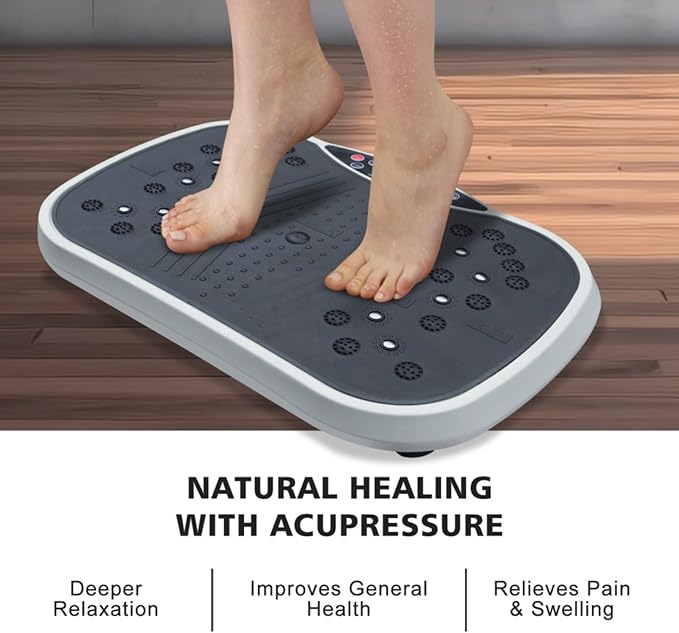 Dual-Control Design Vibration Plate Exercise & Fitness Machine Whole Body Workout Vibration Fitness Platform, Home Training Equipment for Weight Loss & Toning Wear Well