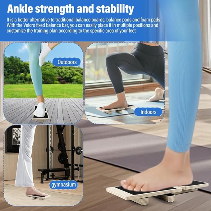 Ankle Strengthener, Ankle Board Single Foot Balance Board, Non-Slip Wobble Boards Foot Stretcher for Stability Rehab Pain Relief, Posture Corrector Arch Trainer