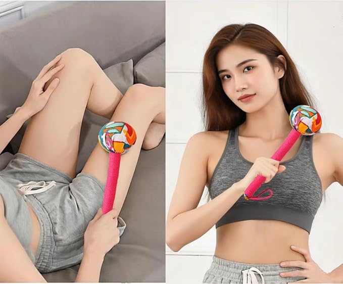 Traditional Moxa Stick Massager - Handheld Mugwort Massage Hammer for Pain Relief, Muscle Relaxation, Acupressure - Ergonomic Grip with US Design Patent.(Red, Light Green)