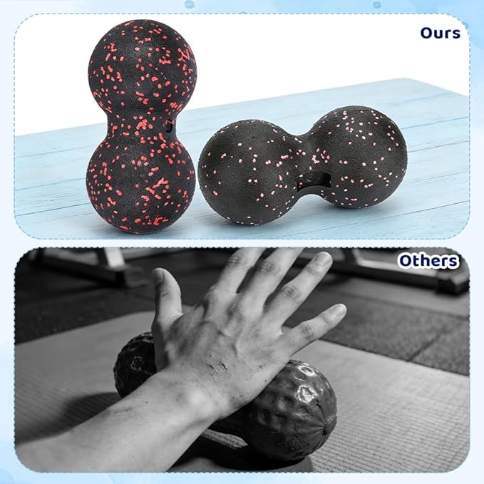 Peanut Massage Ball, 24x12cm Myofascial Release Acupoint Massage Deep Tissue Muscle Massage Back Leg Massage Roller Mobility Ball Double Ball for Daily Physical Therapy Yoga Therapy