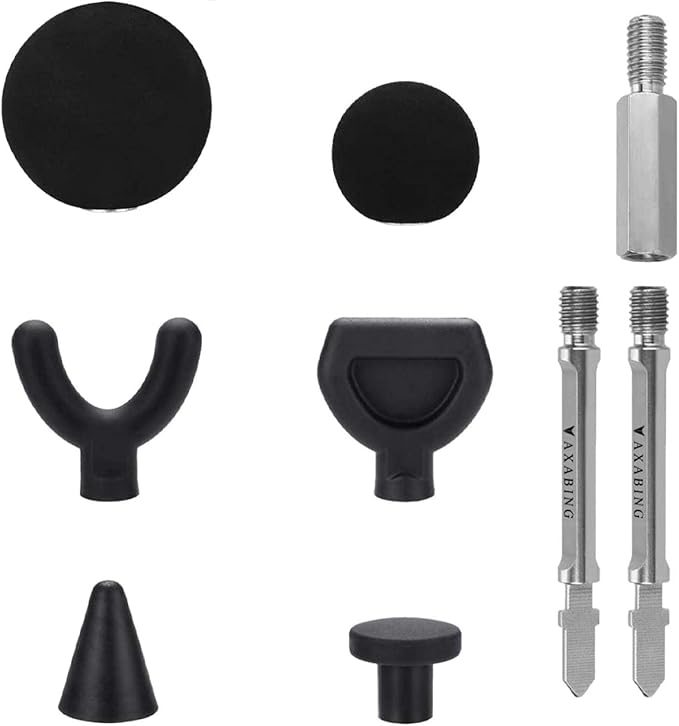 CALIDAKA 9pcs Jigsaw Massage Adapter Bit Massage Ball of Percussion Attachment Tool for Soft Tissue,Deep Tissue,Trigger Point Massage Gun Tips