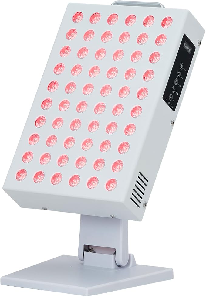 Red Light Therapy for Face and Body, Red Near Infrared Light with Timer and Stand, 60 Dual Chip LEDs, High Power Output Red Light Panel for Skin, Pain, Energy, Recovery, Performance, RT 300(NO Base)