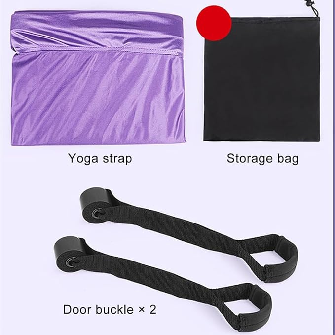Leg Stretcher Strap - Yoga Stretching Strap,Yoga Door Swing,Backbend Training Rope with Door Anchor, Flexibility Trainer Stretching Equipment Assist Stretch Strap for Fitness Gymnastics Dance Aerial Ballet (purple)