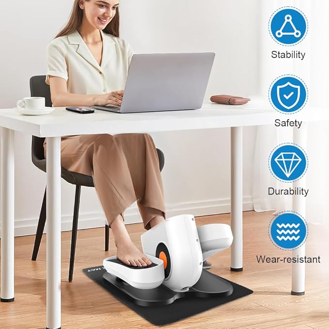 Non-Slip Workout Mat for Ellipse Leg Exerciser,Ellipse Machine Mat,Exercise Mats for Under Desk,Equipment for Electric Seated Foot Pedal Exerciser,Stability,Protects The Floor